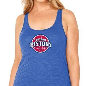 Women’s NBA Detroit Pistons Curvy Tank Top, Royal Blue, 3XL